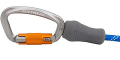 Ruffwear Knot-a-Leash reflective rope detail highlights high visibility for dawn or dusk walks.