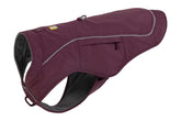 Ruffwear Overcoat Fuse back view shows integrated harness for effortless control in rain.