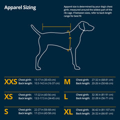 Ruffwear Powder Hound back view in Blue Pool highlights secure fit to prevent riding up.