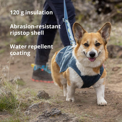 Ruffwear Stumptown Quilted Jacket displaying rugged 300D ripstop fabric and DWR shell.