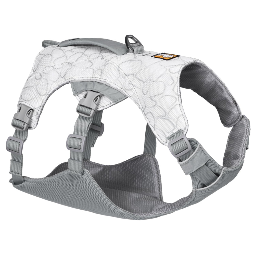 Ruffwear Swamp Cooler Harness front view shows cooling fabric for hot-day comfort.