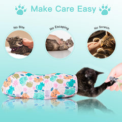Ruiliangai cat wrap microfiber interior calms during nail trimming.