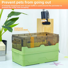 RunDuck Turtle Habitat Kit heating-lamp glows with UVA UVB light.