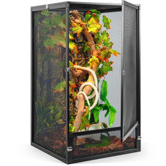 RunDuck 45-gallon panoramic terrarium front view with expansive visibility for easy observation.