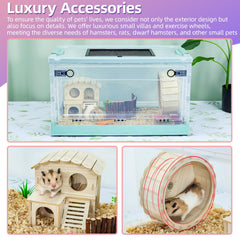 RunDuck luxury villas and exercise wheel enhance enrichment for hamsters and other small pets