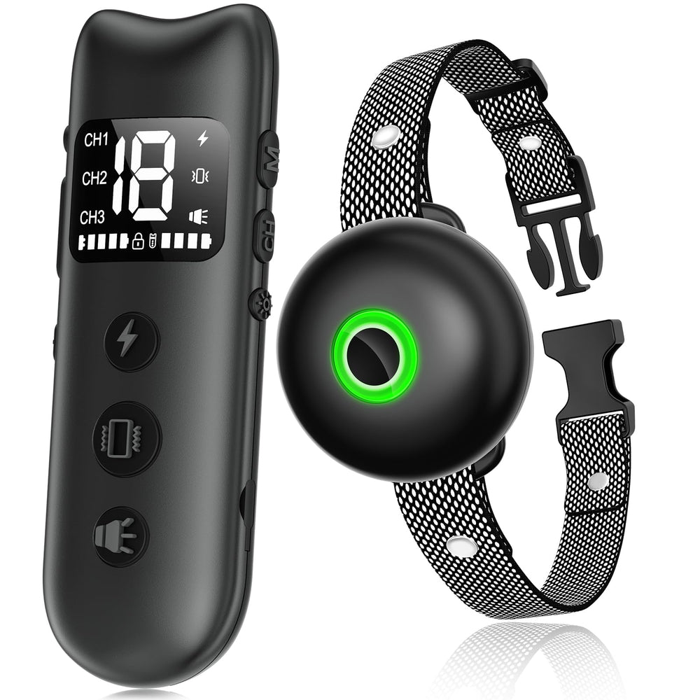 RUNLANE dog shock collar remote in use for clear training cues.