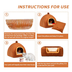 RUONARIER cat bed convertible top-down demonstrates two-in-one flexibility for lounging or nesting.