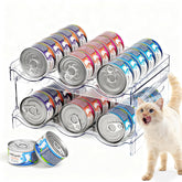 Rvelidode 2-layer transparent cat food organizer showing cans for easy access