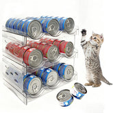 Rvelidode cat can organizer transparent-front view for quick, organized cat food access.
