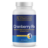 Rx Vitamins Cranberry Capsules bottle label highlighting urinary tract support for pets