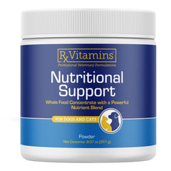 Rx Vitamins Nutritional Support bottle front for daily pet wellness.