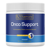 Rx Vitamins Onco Support dog bottle highlights immune and gut health support.