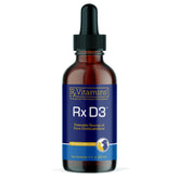 Rx Vitamins Rx D3 bottle-label highlights bone health support and calcium absorption.