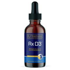 Rx Vitamins Rx D3 bottle-label highlights bone health support and calcium absorption.