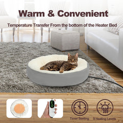 Rypet heated cat bed plush filling closeup cushions joints for comfortable naps.