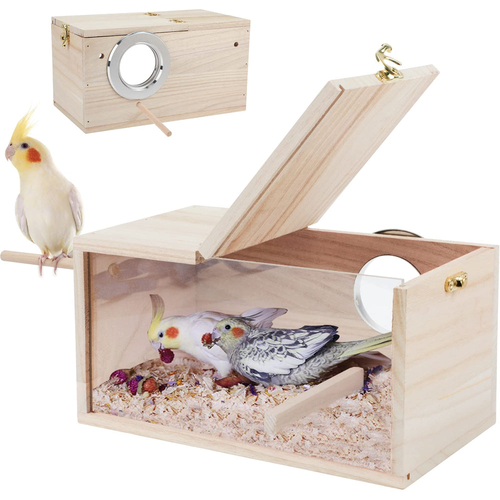 Rypet parakeet nesting box with transparent design for easy observation