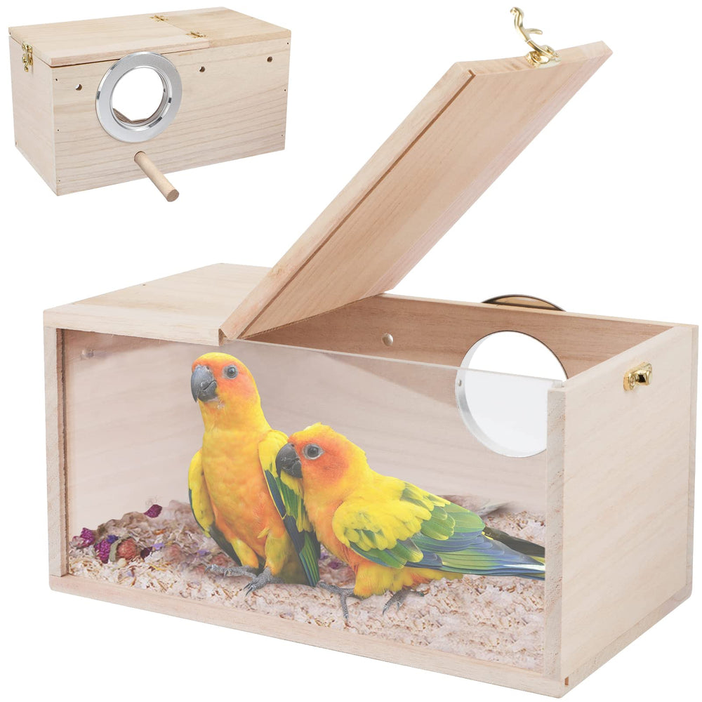 Rypet parakeet nesting box transparent design offers easy observation of nests and hatchlings