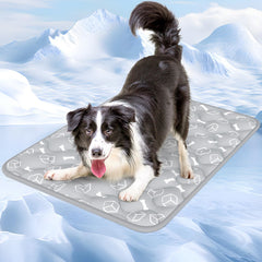 Rywell cooling mat Elegant Grey cover provides stylish, durable comfort for dogs.