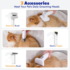 Rywell deshedding brush removes loose fur from coats during grooming.