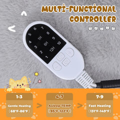 Rywell heated cat bed in castle-cloud shapes for security and play.
