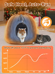 Rywell Heated Cat Bed transformed into cloud shape for playful lounging.