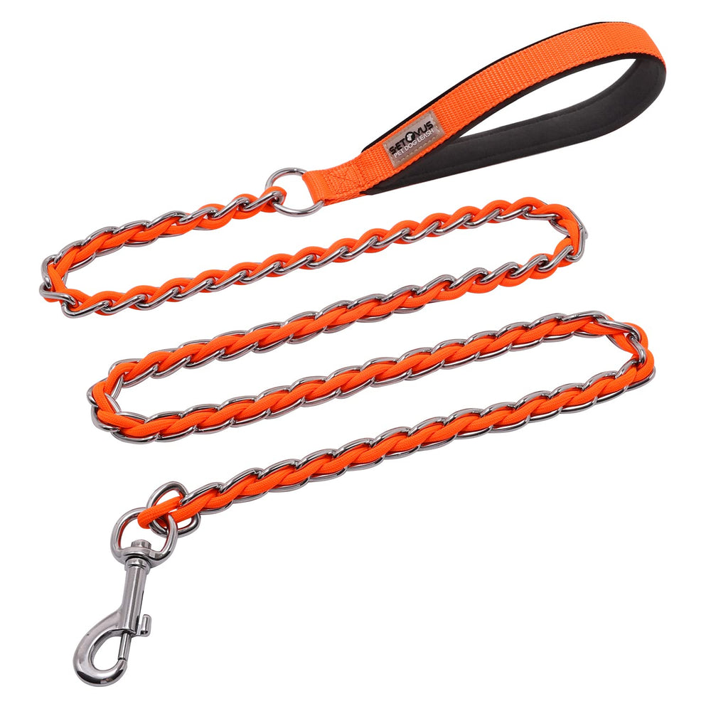 S-ETOVUS chew-proof metal leash with rotating clasp for smooth walks