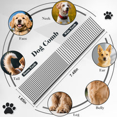 Saccison dog grooming comb stainless steel promotes circulation and reduces static.