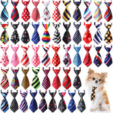 Sadnyy 50-pcs dog tie collection closeup showing varied patterns for stylish pet photos