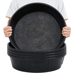 Sadnyy rubber feeder pan heavy-duty construction reduces tipping during feeding.