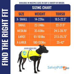 SafetyPUP XD dog reflective vest side view highlights secure fit and rugged durability.