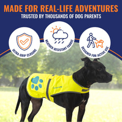 SafetyPUP XD dog vest material closeup shows durable 300D Oxford weave fabric.