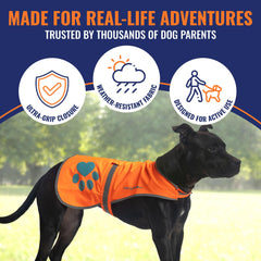 SafetyPUP XD harness-compatible vest fits under any harness for comfort.