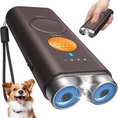 Saigain dog bark deterrent device front view with dual ultrasonic emitters for humane training