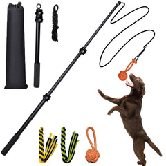 SailStart Flirt Pole 40in extendable for engaging indoor and outdoor dog play.