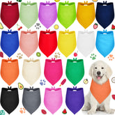 Saintrygo 20-pc plain dog bandanas in color variety for pets
