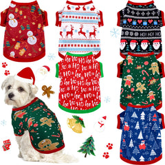 Saintrygo Christmas dog shirts multi-style pack keeps pets stylish and comfortable for holidays.
