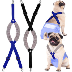 Saintrygo dog suspenders black diaper keeper offers secure diaper placement.