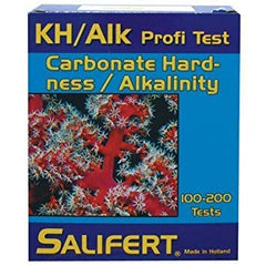 Salifert test kit packaging with instructions and 10 strips for multiple checks.