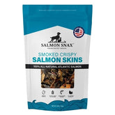 Salmon Snax smoked-skin packaging highlights 100% Atlantic salmon single-protein for simple nutrition