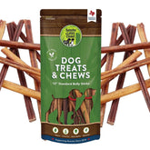 Packaging for Sancho & Lola's Closet Supreme bully sticks highlights all-natural ingredients.