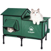 Sangoodier cat house waterproof exterior view shows rain-resistant outdoor shelter