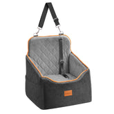 Sangoodier dog car seat inside back seat demonstrates secure travel and cozy comfort.