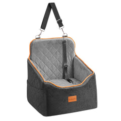Sangoodier dog car seat inside back seat demonstrates secure travel and cozy comfort.
