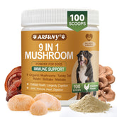 SANTKOL Mushroom for Dogs bottle with Turkey Tail powder ready to sprinkle for joint support.