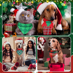 Sanwuta Christmas plaid pet bandanas collection for holiday outfits
