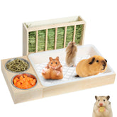 SANXHAMSTER 3-in-1 hay feeder and litter box, easy setup for small pets