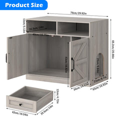 SANXUO cat litter box cabinet interior space highlights room for most litter boxes.
