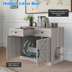 SANXUO cat litter box cabinet with two drawers demonstrates organized storage.