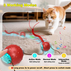 Saolife cat ball’s dozens of legs create mesmerizing movement for paw play.