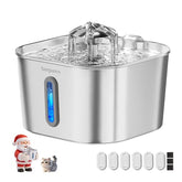 Sarpaws cat water fountain stainless steel closeup showing durable, dishwasher-safe material